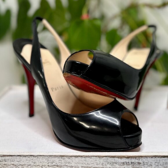Christian Louboutin Women’s Black Slingback Heels - Picture 7 of 9